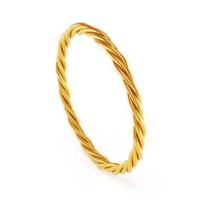22K turkiskt guldarmband – vridet armband på vit bakgrund